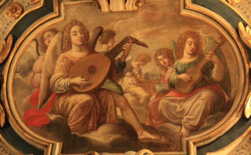 anges musique peinture murale